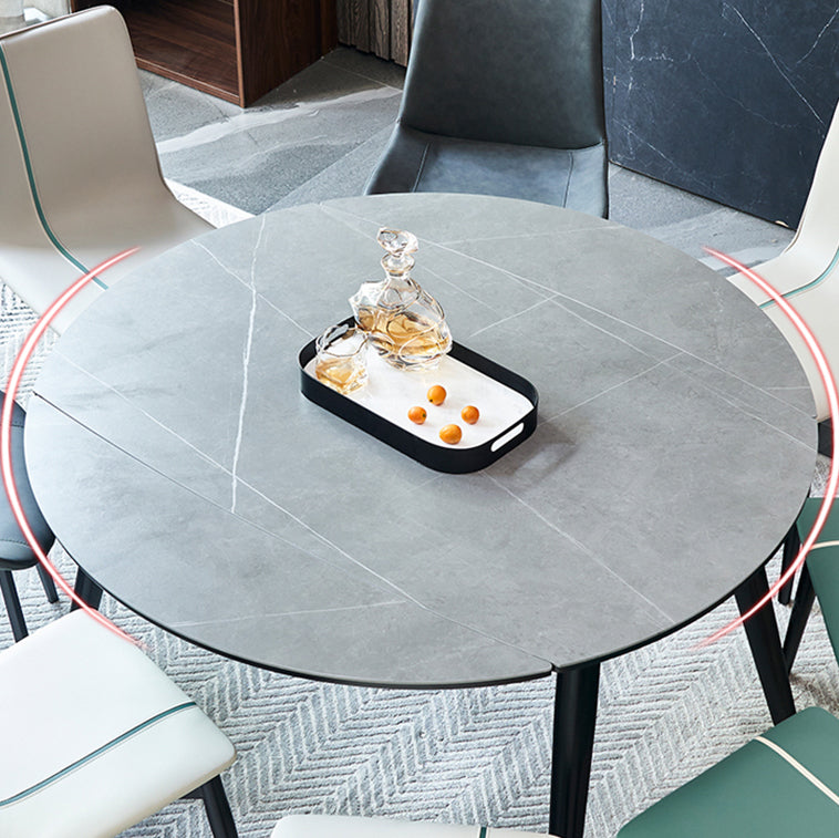 Minimalist Style Sintered Stone Dining Table Set of Collapsible Dinette Set Clearhalo 'Dining Room Sets' 'Dining Tables & Seating' 'dining_room_set' 'furn' 'furn_dining_room_set' 'Furniture' 'furniture_dining_room_set' 'Kitchen & Dining Furniture' 'kitchen&dining_furn' 'kitchen' 3491916