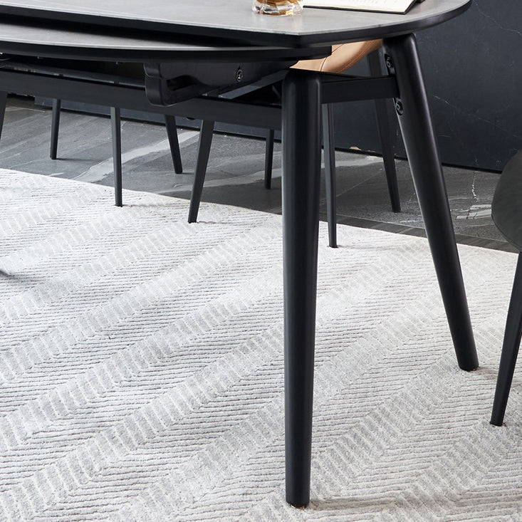 Minimalist Style Sintered Stone Dining Table Set of Collapsible Dinette Set Clearhalo 'Dining Room Sets' 'Dining Tables & Seating' 'dining_room_set' 'furn' 'furn_dining_room_set' 'Furniture' 'furniture_dining_room_set' 'Kitchen & Dining Furniture' 'kitchen&dining_furn' 'kitchen' 3491917