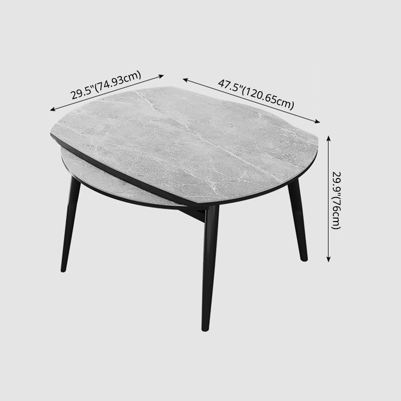 Minimalist Style Sintered Stone Dining Table Set of Collapsible Dinette Set Clearhalo 'Dining Room Sets' 'Dining Tables & Seating' 'dining_room_set' 'furn' 'furn_dining_room_set' 'Furniture' 'furniture_dining_room_set' 'Kitchen & Dining Furniture' 'kitchen&dining_furn' 'kitchen' 3491919