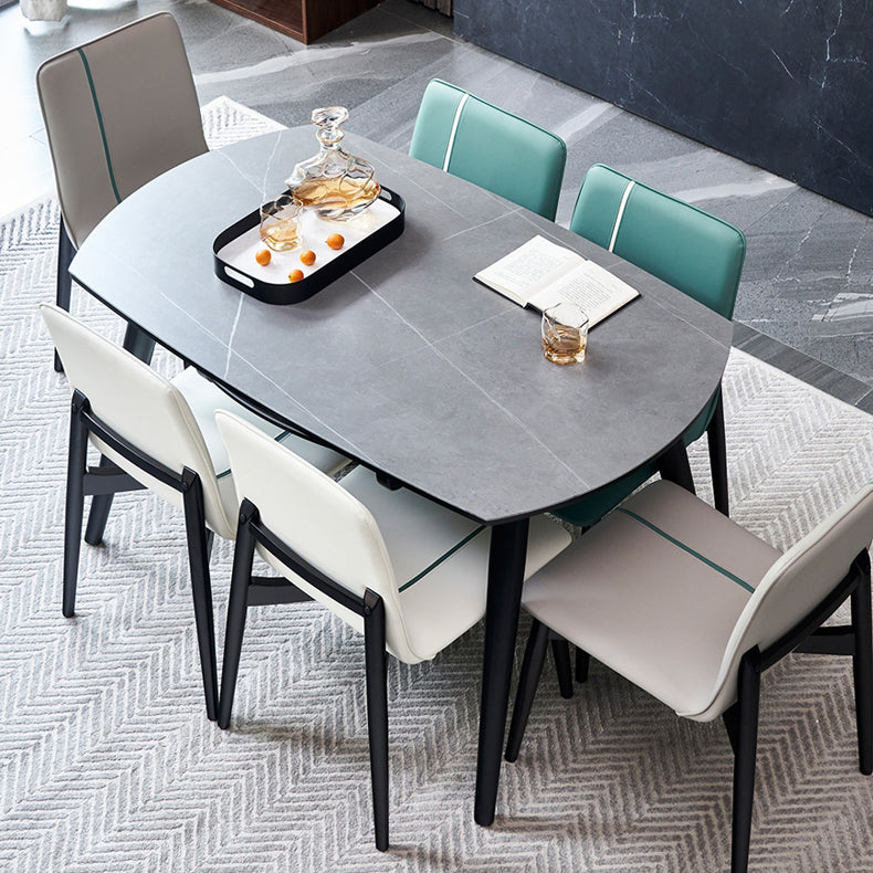 Minimalist Style Sintered Stone Dining Table Set of Collapsible Dinette Set Clearhalo 'Dining Room Sets' 'Dining Tables & Seating' 'dining_room_set' 'furn' 'furn_dining_room_set' 'Furniture' 'furniture_dining_room_set' 'Kitchen & Dining Furniture' 'kitchen&dining_furn' 'kitchen' 3491922