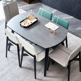 Minimalist Style Sintered Stone Dining Table Set of Collapsible Dinette Set Clearhalo 'Dining Room Sets' 'Dining Tables & Seating' 'dining_room_set' 'furn' 'furn_dining_room_set' 'Furniture' 'furniture_dining_room_set' 'Kitchen & Dining Furniture' 'kitchen&dining_furn' 'kitchen' 3491922