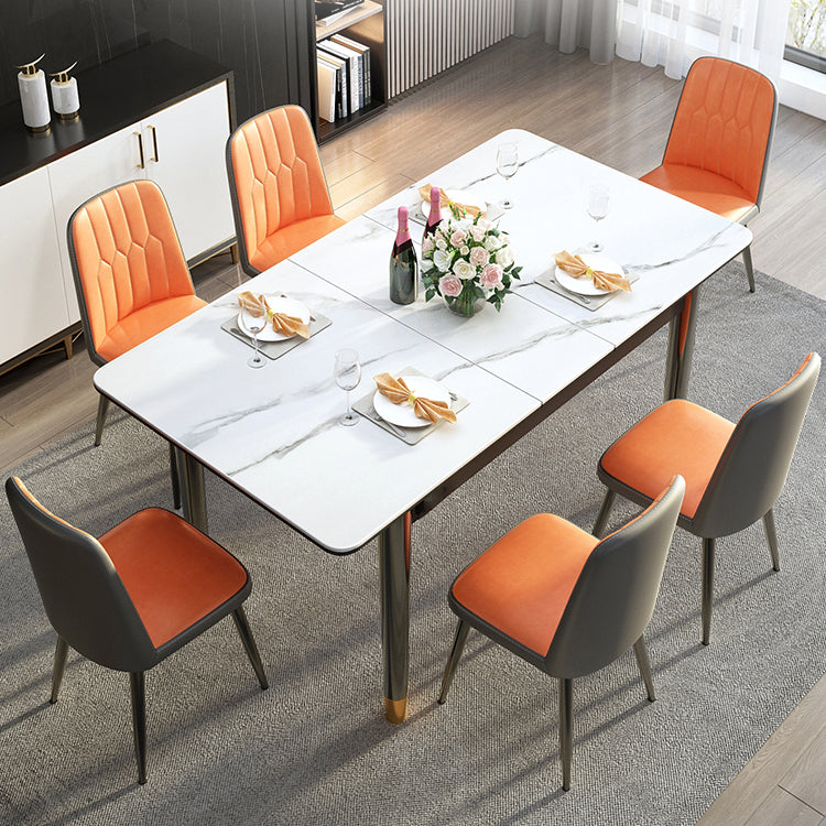 Kitchen Modern Sintered Stone Top Dining Table of Traditional Height with Collapsible Dining Sets Clearhalo 'Dining Room Sets' 'Dining Tables & Seating' 'dining_room_set' 'furn' 'furn_dining_room_set' 'Furniture' 'furniture_dining_room_set' 'Kitchen & Dining Furniture' 'kitchen&dining_furn' 'kitchen' 3491925