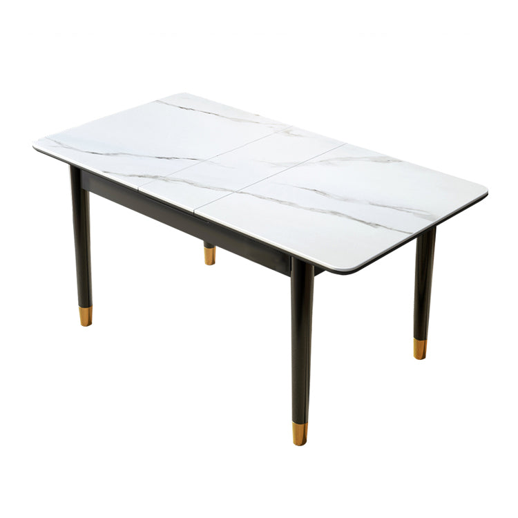 Kitchen Modern Sintered Stone Top Dining Table of Traditional Height with Collapsible Dining Sets Clearhalo 'Dining Room Sets' 'Dining Tables & Seating' 'dining_room_set' 'furn' 'furn_dining_room_set' 'Furniture' 'furniture_dining_room_set' 'Kitchen & Dining Furniture' 'kitchen&dining_furn' 'kitchen' 3491927