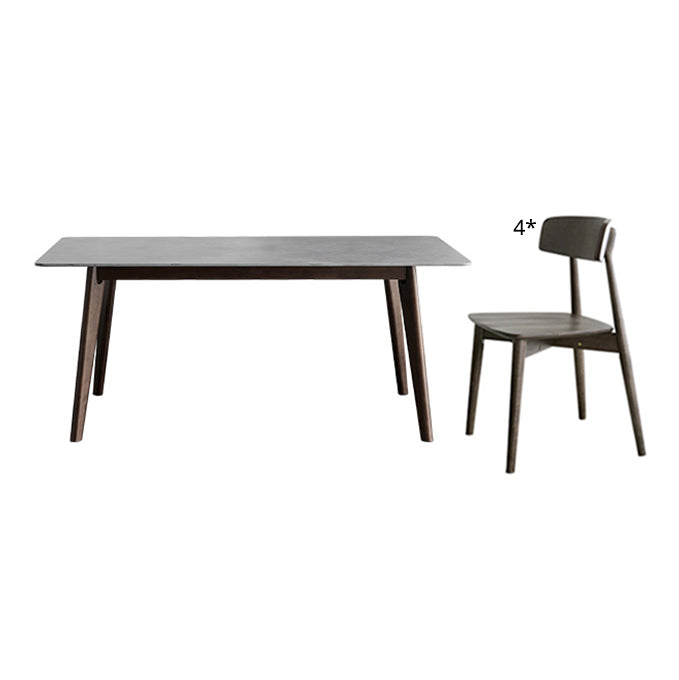 Standard Sintered Stone Dining Room Set with 4 Black Metallic Legs for Kitchen Furniture 5 Piece Set Clearhalo 'Dining Room Sets' 'Dining Tables & Seating' 'dining_room_set' 'furn' 'furn_dining_room_set' 'Furniture' 'furniture_dining_room_set' 'Kitchen & Dining Furniture' 'kitchen&dining_furn' 'kitchen' 3491949