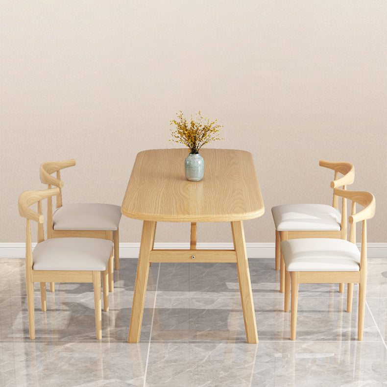 Minimalist Traditional Height Wood Dining Table Rectangle Dining Room Set For Home Clearhalo 'Dining Room Sets' 'Dining Tables & Seating' 'dining_room_set' 'furn' 'furn_dining_room_set' 'Furniture' 'furniture_dining_room_set' 'Kitchen & Dining Furniture' 'kitchen&dining_furn' 'kitchen' 3491977