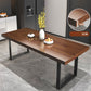 Modern Style Solid Wood Dining Table Rectangular Dining Table with Metal Base Clearhalo 'Dining Room Sets' 'Dining Tables & Seating' 'dining_room_set' 'furn' 'furn_dining_room_set' 'Furniture' 'furniture_dining_room_set' 'Kitchen & Dining Furniture' 'kitchen&dining_furn' 'kitchen' 3491997