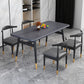 Rectangular Scandinavian Sintered Stone Dining Room Set Dining Furniture with 4 Legs Base Clearhalo 'Dining Room Sets' 'Dining Tables & Seating' 'dining_room_set' 'furn' 'furn_dining_room_set' 'Furniture' 'furniture_dining_room_set' 'Kitchen & Dining Furniture' 'kitchen&dining_furn' 'kitchen' 3492024