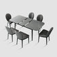 Modern Style Sintered Stone Dining Table Set Extendable Rectangular Dining Table with Trestle Base 7 Piece Set Clearhalo 'Dining Room Sets' 'Dining Tables & Seating' 'dining_room_set' 'furn' 'furn_dining_room_set' 'Furniture' 'furniture_dining_room_set' 'Kitchen & Dining Furniture' 'kitchen&dining_furn' 'kitchen' 3492040