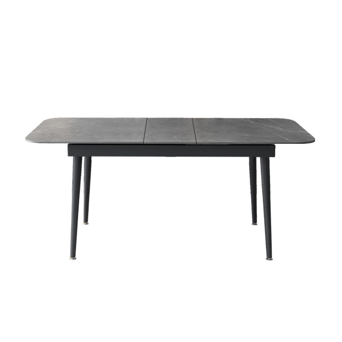 Modern Style Sintered Stone Dining Table Set Extendable Rectangular Dining Table with Trestle Base Clearhalo 'Dining Room Sets' 'Dining Tables & Seating' 'dining_room_set' 'furn' 'furn_dining_room_set' 'Furniture' 'furniture_dining_room_set' 'Kitchen & Dining Furniture' 'kitchen&dining_furn' 'kitchen' 3492045