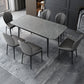 Modern Style Sintered Stone Dining Table Set Extendable Rectangular Dining Table with Trestle Base Clearhalo 'Dining Room Sets' 'Dining Tables & Seating' 'dining_room_set' 'furn' 'furn_dining_room_set' 'Furniture' 'furniture_dining_room_set' 'Kitchen & Dining Furniture' 'kitchen&dining_furn' 'kitchen' 3492054