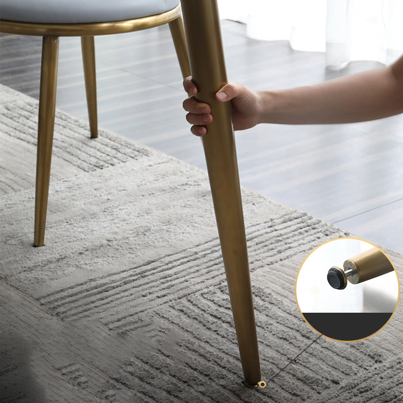 Scandinavian Style Sintered Stone Rectangle Dining Set with 4 Gold Legs Base Clearhalo 'Dining Room Sets' 'Dining Tables & Seating' 'dining_room_set' 'furn' 'furn_dining_room_set' 'Furniture' 'furniture_dining_room_set' 'Kitchen & Dining Furniture' 'kitchen&dining_furn' 'kitchen' 3492061