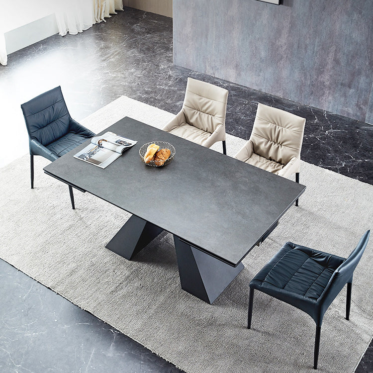 Modern Rattan Standard Dining Set with Rectangle Table and Solid Back Chairs Dining Set Clearhalo 'Dining Room Sets' 'Dining Tables & Seating' 'dining_room_set' 'furn' 'furn_dining_room_set' 'Furniture' 'furniture_dining_room_set' 'Kitchen & Dining Furniture' 'kitchen&dining_furn' 'kitchen' 3492069