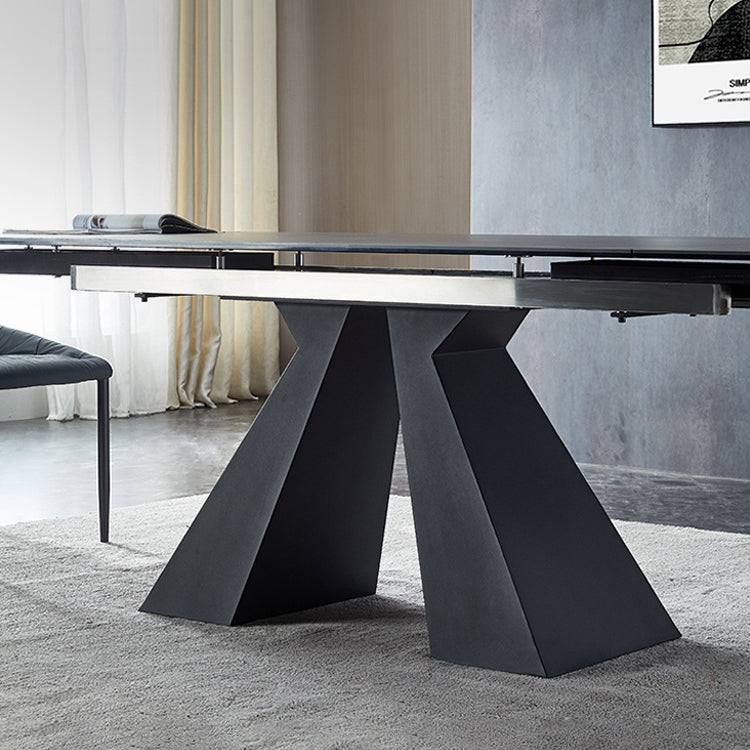 Modern Rattan Standard Dining Set with Rectangle Table and Solid Back Chairs Dining Set Clearhalo 'Dining Room Sets' 'Dining Tables & Seating' 'dining_room_set' 'furn' 'furn_dining_room_set' 'Furniture' 'furniture_dining_room_set' 'Kitchen & Dining Furniture' 'kitchen&dining_furn' 'kitchen' 3492075