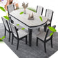 7 Pcs Modern Dining Room Set with Round Table and 4 Legs Base Dining Set with Armless Chairs Clearhalo 'Dining Room Sets' 'Dining Tables & Seating' 'dining_room_set' 'furn' 'furn_dining_room_set' 'Furniture' 'furniture_dining_room_set' 'Kitchen & Dining Furniture' 'kitchen&dining_furn' 'kitchen' 3492094