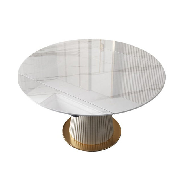 Round Contemporary Sintered Stone Dining Room Set Standard Dining Furniture Set Clearhalo 'Dining Room Sets' 'Dining Tables & Seating' 'dining_room_set' 'furn' 'furn_dining_room_set' 'Furniture' 'furniture_dining_room_set' 'Kitchen & Dining Furniture' 'kitchen&dining_furn' 'kitchen' 3492101