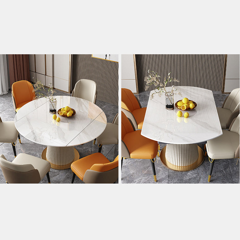 Round Contemporary Sintered Stone Dining Room Set Standard Dining Furniture Set Clearhalo 'Dining Room Sets' 'Dining Tables & Seating' 'dining_room_set' 'furn' 'furn_dining_room_set' 'Furniture' 'furniture_dining_room_set' 'Kitchen & Dining Furniture' 'kitchen&dining_furn' 'kitchen' 3492102