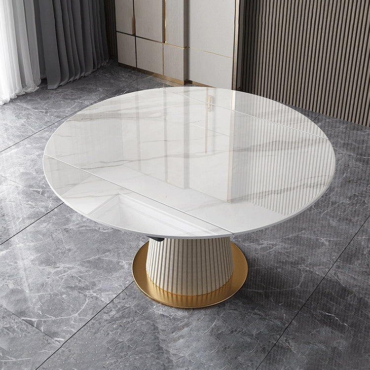 Round Contemporary Sintered Stone Dining Room Set Standard Dining Furniture Set Clearhalo 'Dining Room Sets' 'Dining Tables & Seating' 'dining_room_set' 'furn' 'furn_dining_room_set' 'Furniture' 'furniture_dining_room_set' 'Kitchen & Dining Furniture' 'kitchen&dining_furn' 'kitchen' 3492110