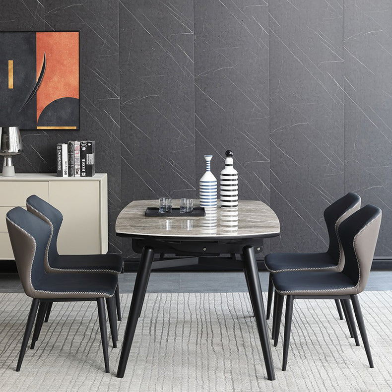 Modern Metal Dining Room Set Standard Height Black Legs Dining Set with Rectangle Table Clearhalo 'Dining Room Sets' 'Dining Tables & Seating' 'dining_room_set' 'furn' 'furn_dining_room_set' 'Furniture' 'furniture_dining_room_set' 'Kitchen & Dining Furniture' 'kitchen&dining_furn' 'kitchen' 3492128