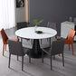 Metal Modern Dining Room Set with Round Table and Pedestal Base Dining Set with Wingback Chairs Clearhalo 'Dining Room Sets' 'Dining Tables & Seating' 'dining_room_set' 'furn' 'furn_dining_room_set' 'Furniture' 'furniture_dining_room_set' 'Kitchen & Dining Furniture' 'kitchen&dining_furn' 'kitchen' 3492130