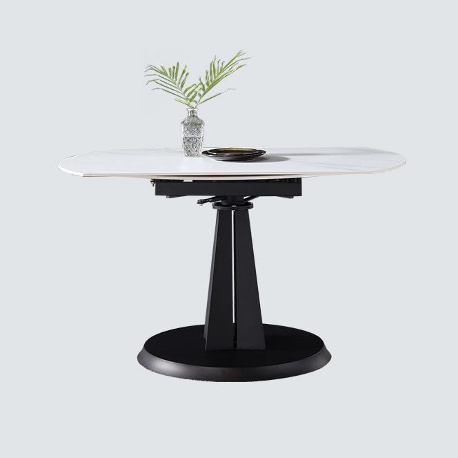 Metal Modern Dining Room Set with Round Table and Pedestal Base Dining Set with Wingback Chairs Clearhalo 'Dining Room Sets' 'Dining Tables & Seating' 'dining_room_set' 'furn' 'furn_dining_room_set' 'Furniture' 'furniture_dining_room_set' 'Kitchen & Dining Furniture' 'kitchen&dining_furn' 'kitchen' 3492133