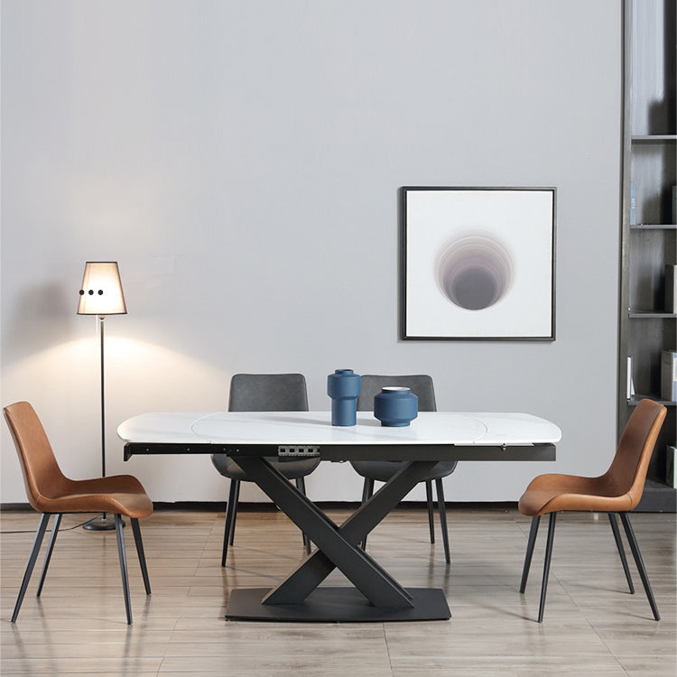 Extendable Modern Kitchen Sintered Stone Furniture Standard Height Dining Room Table Set 5 Piece Set Clearhalo 'Dining Room Sets' 'Dining Tables & Seating' 'dining_room_set' 'furn' 'furn_dining_room_set' 'Furniture' 'furniture_dining_room_set' 'Kitchen & Dining Furniture' 'kitchen&dining_furn' 'kitchen' 3492139