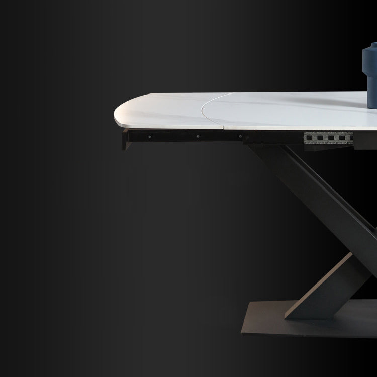 Extendable Modern Kitchen Sintered Stone Furniture Standard Height Dining Room Table Set Clearhalo 'Dining Room Sets' 'Dining Tables & Seating' 'dining_room_set' 'furn' 'furn_dining_room_set' 'Furniture' 'furniture_dining_room_set' 'Kitchen & Dining Furniture' 'kitchen&dining_furn' 'kitchen' 3492143