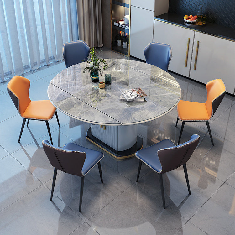 Contemporary Sintered Stone Dining Room Set Foldable Standard Height Formal Dining Table Furniture Clearhalo 'Dining Room Sets' 'Dining Tables & Seating' 'dining_room_set' 'furn' 'furn_dining_room_set' 'Furniture' 'furniture_dining_room_set' 'Kitchen & Dining Furniture' 'kitchen&dining_furn' 'kitchen' 3492154