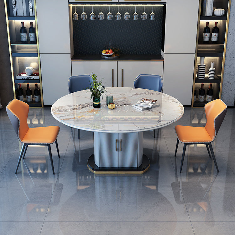 Contemporary Sintered Stone Dining Room Set Foldable Standard Height Formal Dining Table Furniture Clearhalo 'Dining Room Sets' 'Dining Tables & Seating' 'dining_room_set' 'furn' 'furn_dining_room_set' 'Furniture' 'furniture_dining_room_set' 'Kitchen & Dining Furniture' 'kitchen&dining_furn' 'kitchen' 3492162