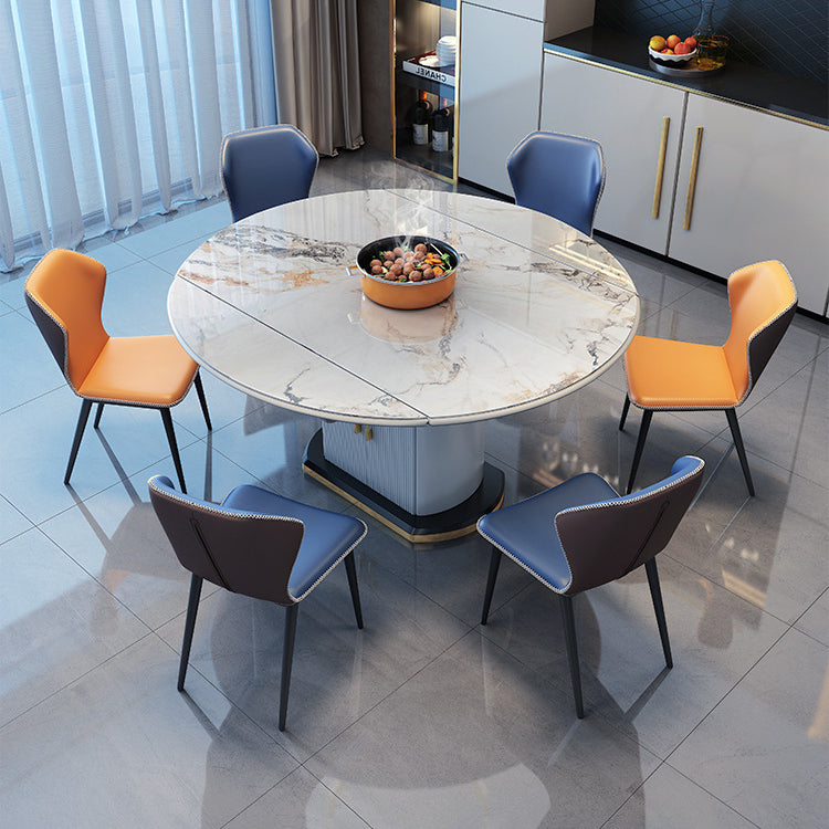 Contemporary Sintered Stone Dining Room Set Foldable Standard Height Formal Dining Table Furniture Clearhalo 'Dining Room Sets' 'Dining Tables & Seating' 'dining_room_set' 'furn' 'furn_dining_room_set' 'Furniture' 'furniture_dining_room_set' 'Kitchen & Dining Furniture' 'kitchen&dining_furn' 'kitchen' 3492163