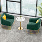 3 Pcs Metal Nordic Dining Room Set with Round Table and Metal Base Dining Set with Slipper Chairs Green 3 Piece Set Clearhalo 'Dining Room Sets' 'Dining Tables & Seating' 'dining_room_set' 'furn' 'furn_dining_room_set' 'Furniture' 'furniture_dining_room_set' 'Kitchen & Dining Furniture' 'kitchen&dining_furn' 'kitchen' 3492176