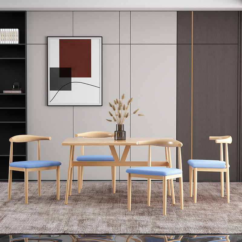 Rectangle Contemporary MDF Dining Room Set Standard Height Dining Furniture Set with Trestle Base Clearhalo 'Dining Room Sets' 'Dining Tables & Seating' 'dining_room_set' 'furn' 'furn_dining_room_set' 'Furniture' 'furniture_dining_room_set' 'Kitchen & Dining Furniture' 'kitchen&dining_furn' 'kitchen' 3492182