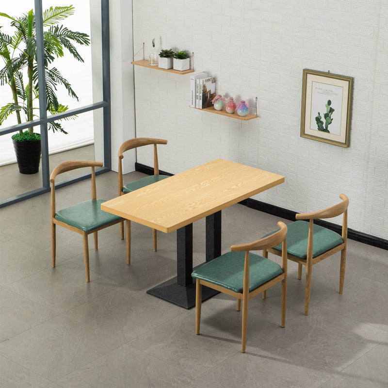 MDF 5 Pcs Modern Dining Room Set with Cow Horn Chairs Standard Height Dinette Set Blackish Green 5 Piece Set Clearhalo 'Dining Room Sets' 'Dining Tables & Seating' 'dining_room_set' 'furn' 'furn_dining_room_set' 'Furniture' 'furniture_dining_room_set' 'Kitchen & Dining Furniture' 'kitchen&dining_furn' 'kitchen' 3492211