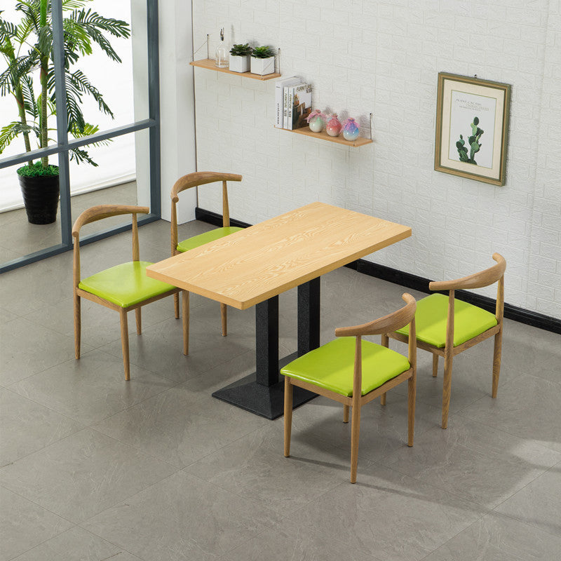 MDF 5 Pcs Modern Dining Room Set with Cow Horn Chairs Standard Height Dinette Set Green 5 Piece Set Clearhalo 'Dining Room Sets' 'Dining Tables & Seating' 'dining_room_set' 'furn' 'furn_dining_room_set' 'Furniture' 'furniture_dining_room_set' 'Kitchen & Dining Furniture' 'kitchen&dining_furn' 'kitchen' 3492213