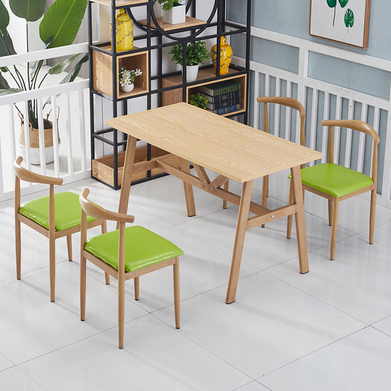 5 Pcs MDF Modern Dining Room Set with Rectangle Table and Pedestal Base Dining Set Green 5 Piece Set Clearhalo 'Dining Room Sets' 'Dining Tables & Seating' 'dining_room_set' 'furn' 'furn_dining_room_set' 'Furniture' 'furniture_dining_room_set' 'Kitchen & Dining Furniture' 'kitchen&dining_furn' 'kitchen' 3492219
