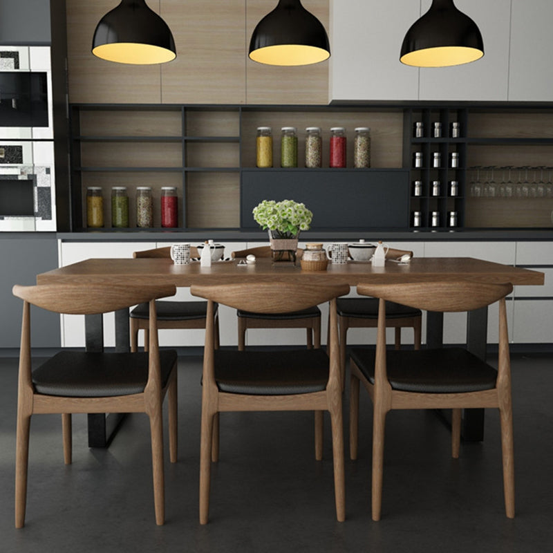 Industrial Style Solid Wood Top Dinette Set with Rectangle Shape Table Dining Room Set Clearhalo 'Dining Room Sets' 'Dining Tables & Seating' 'dining_room_set' 'furn' 'furn_dining_room_set' 'Furniture' 'furniture_dining_room_set' 'Kitchen & Dining Furniture' 'kitchen&dining_furn' 'kitchen' 3492248