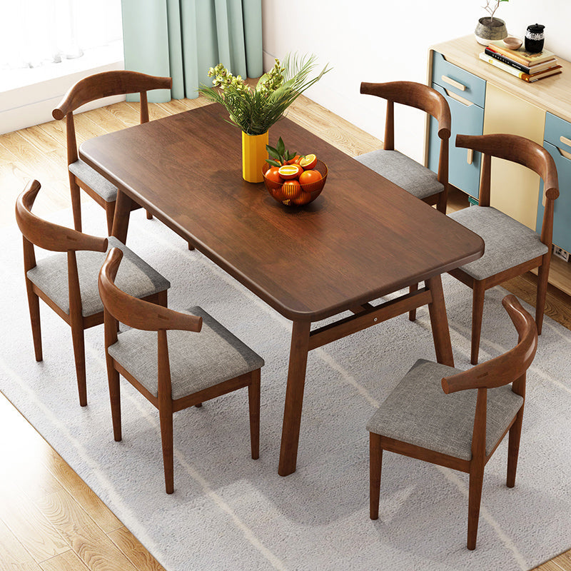 Modern Style Solid Wood Top Dining Furniture Set with Rectangle Shape Dining Table Furniture Clearhalo 'Dining Room Sets' 'Dining Tables & Seating' 'dining_room_set' 'furn' 'furn_dining_room_set' 'Furniture' 'furniture_dining_room_set' 'Kitchen & Dining Furniture' 'kitchen&dining_furn' 'kitchen' 3492260