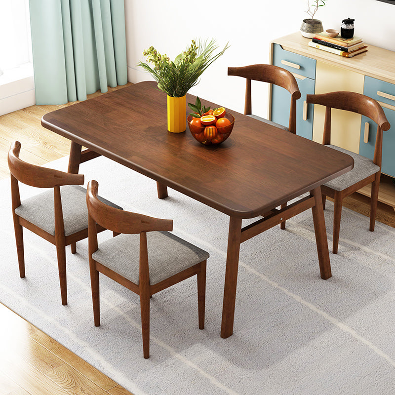 Modern Style Solid Wood Top Dining Furniture Set with Rectangle Shape Dining Table Furniture Clearhalo 'Dining Room Sets' 'Dining Tables & Seating' 'dining_room_set' 'furn' 'furn_dining_room_set' 'Furniture' 'furniture_dining_room_set' 'Kitchen & Dining Furniture' 'kitchen&dining_furn' 'kitchen' 3492261