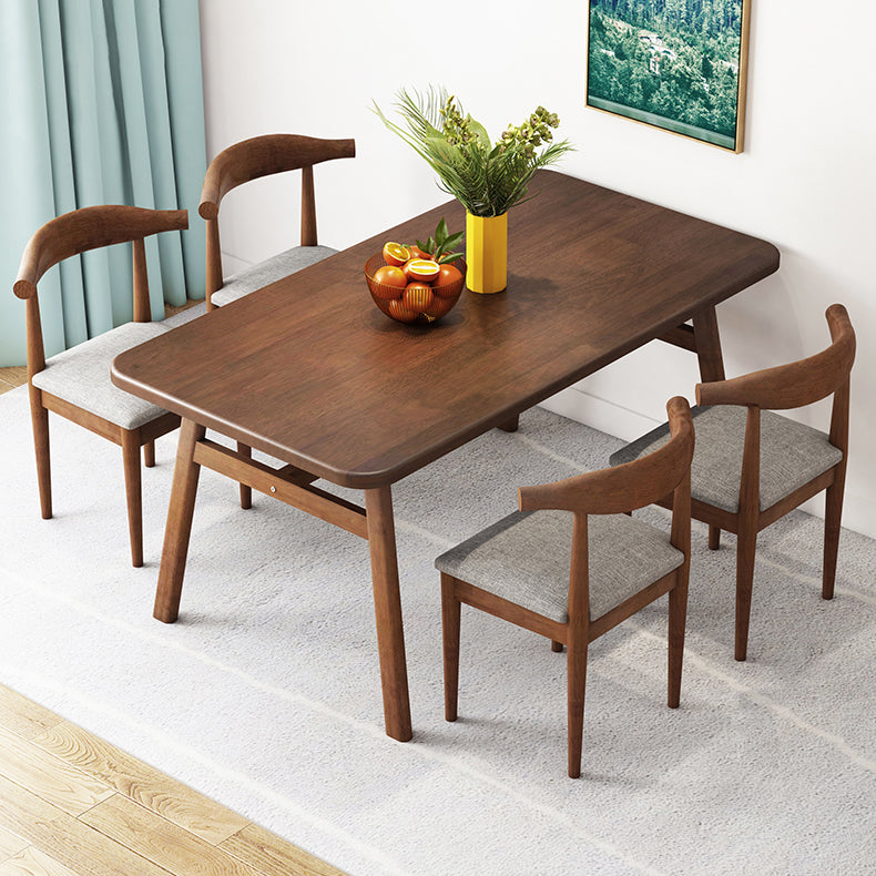 Modern Style Solid Wood Top Dining Furniture Set with Rectangle Shape Dining Table Furniture Clearhalo 'Dining Room Sets' 'Dining Tables & Seating' 'dining_room_set' 'furn' 'furn_dining_room_set' 'Furniture' 'furniture_dining_room_set' 'Kitchen & Dining Furniture' 'kitchen&dining_furn' 'kitchen' 3492262
