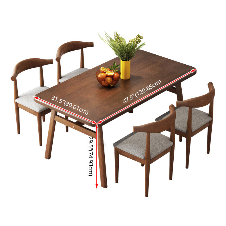 Modern Style Solid Wood Top Dining Furniture Set with Rectangle Shape Dining Table Furniture Clearhalo 'Dining Room Sets' 'Dining Tables & Seating' 'dining_room_set' 'furn' 'furn_dining_room_set' 'Furniture' 'furniture_dining_room_set' 'Kitchen & Dining Furniture' 'kitchen&dining_furn' 'kitchen' 3492267
