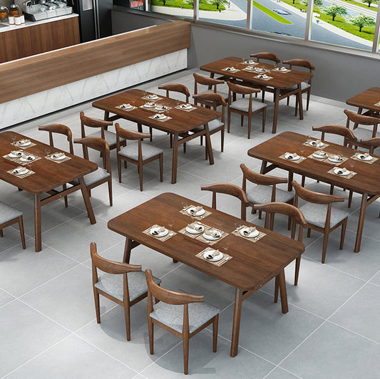 Modern Style Solid Wood Top Dining Furniture Set with Rectangle Shape Dining Table Furniture Clearhalo 'Dining Room Sets' 'Dining Tables & Seating' 'dining_room_set' 'furn' 'furn_dining_room_set' 'Furniture' 'furniture_dining_room_set' 'Kitchen & Dining Furniture' 'kitchen&dining_furn' 'kitchen' 3492270
