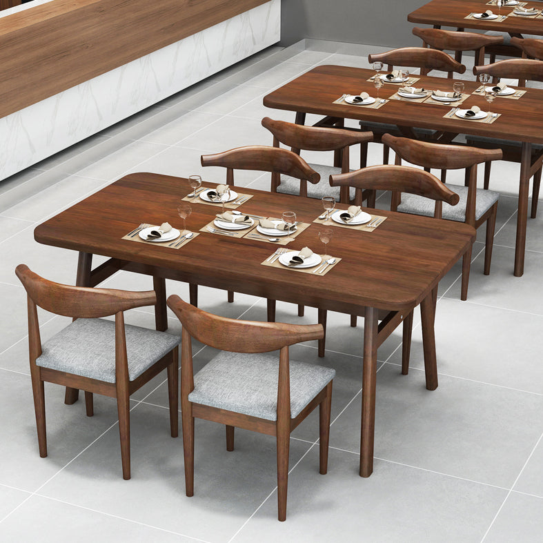 Modern Style Solid Wood Top Dining Furniture Set with Rectangle Shape Dining Table Furniture Clearhalo 'Dining Room Sets' 'Dining Tables & Seating' 'dining_room_set' 'furn' 'furn_dining_room_set' 'Furniture' 'furniture_dining_room_set' 'Kitchen & Dining Furniture' 'kitchen&dining_furn' 'kitchen' 3492271