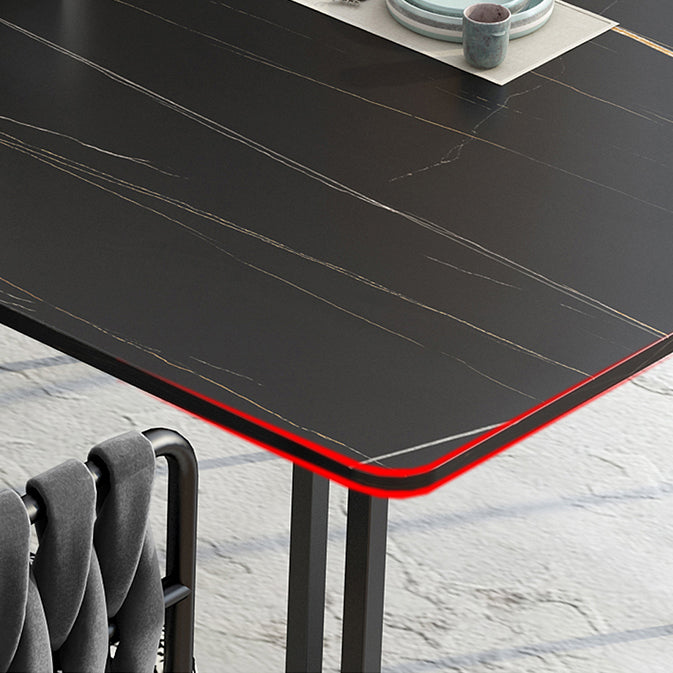 Modern Style Rectangle Shape Dinette Set Sintered Stone Top Dining Table Furniture for Dining Room Clearhalo 'Dining Room Sets' 'Dining Tables & Seating' 'dining_room_set' 'furn' 'furn_dining_room_set' 'Furniture' 'furniture_dining_room_set' 'Kitchen & Dining Furniture' 'kitchen&dining_furn' 'kitchen' 3492278