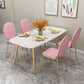 Scandinavian Sintered Stone Dining Table Sets with 4 Legs Base Dining Furniture for Home Use Pink Solid Back 5 Piece Set Clearhalo 'Dining Room Sets' 'Dining Tables & Seating' 'dining_room_set' 'furn' 'furn_dining_room_set' 'Furniture' 'furniture_dining_room_set' 'Kitchen & Dining Furniture' 'kitchen&dining_furn' 'kitchen' 3492286