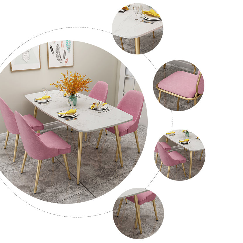 Scandinavian Sintered Stone Dining Table Sets with 4 Legs Base Dining Furniture for Home Use Clearhalo 'Dining Room Sets' 'Dining Tables & Seating' 'dining_room_set' 'furn' 'furn_dining_room_set' 'Furniture' 'furniture_dining_room_set' 'Kitchen & Dining Furniture' 'kitchen&dining_furn' 'kitchen' 3492291
