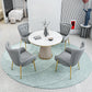 Scandinavian Fixed Dining Room Table Set with Pedestal Base Dining Table Furniture Clearhalo 'Dining Room Sets' 'Dining Tables & Seating' 'dining_room_set' 'furn' 'furn_dining_room_set' 'Furniture' 'furniture_dining_room_set' 'Kitchen & Dining Furniture' 'kitchen&dining_furn' 'kitchen' 3492310