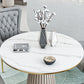 Scandinavian Fixed Dining Room Table Set with Pedestal Base Dining Table Furniture Clearhalo 'Dining Room Sets' 'Dining Tables & Seating' 'dining_room_set' 'furn' 'furn_dining_room_set' 'Furniture' 'furniture_dining_room_set' 'Kitchen & Dining Furniture' 'kitchen&dining_furn' 'kitchen' 3492317