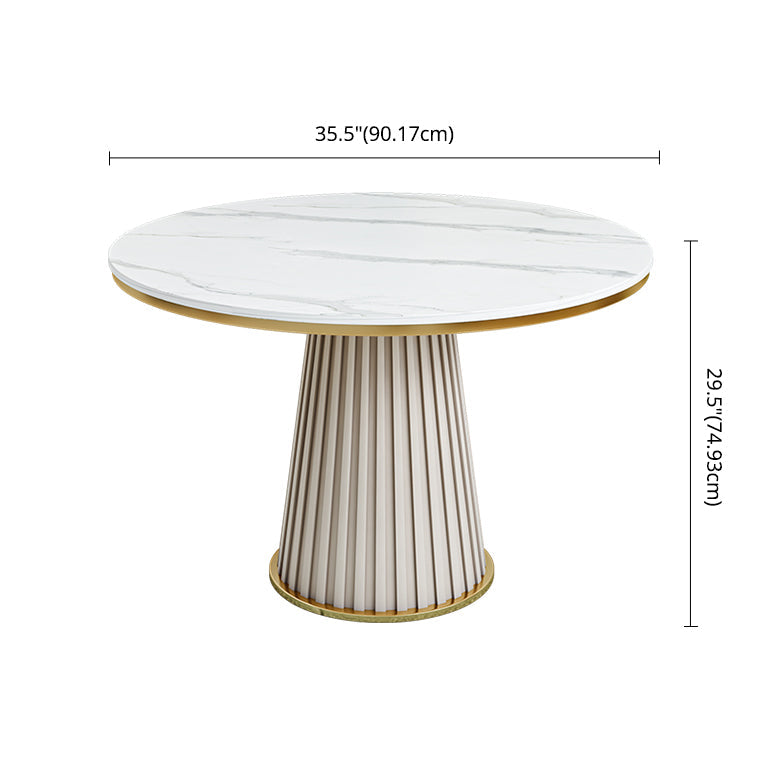 Scandinavian Fixed Dining Room Table Set with Pedestal Base Dining Table Furniture Clearhalo 'Dining Room Sets' 'Dining Tables & Seating' 'dining_room_set' 'furn' 'furn_dining_room_set' 'Furniture' 'furniture_dining_room_set' 'Kitchen & Dining Furniture' 'kitchen&dining_furn' 'kitchen' 3492320