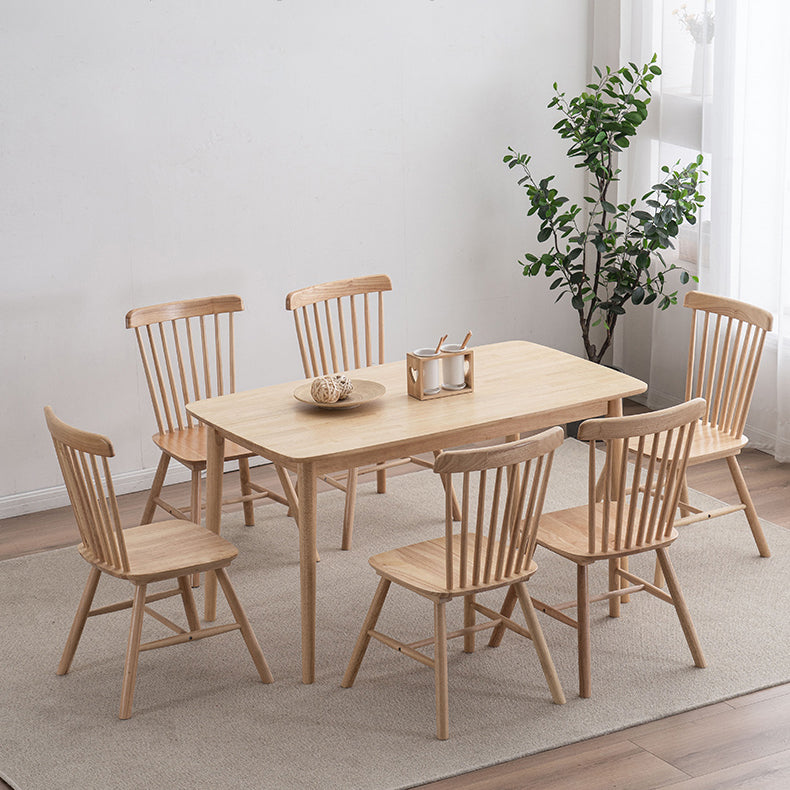 Contemporary Solid Wood Top Dining Set with 4 Legs Fixed Table Dinette Set for Restaurant Clearhalo 'Dining Room Sets' 'Dining Tables & Seating' 'dining_room_set' 'furn' 'furn_dining_room_set' 'Furniture' 'furniture_dining_room_set' 'Kitchen & Dining Furniture' 'kitchen&dining_furn' 'kitchen' 3492329