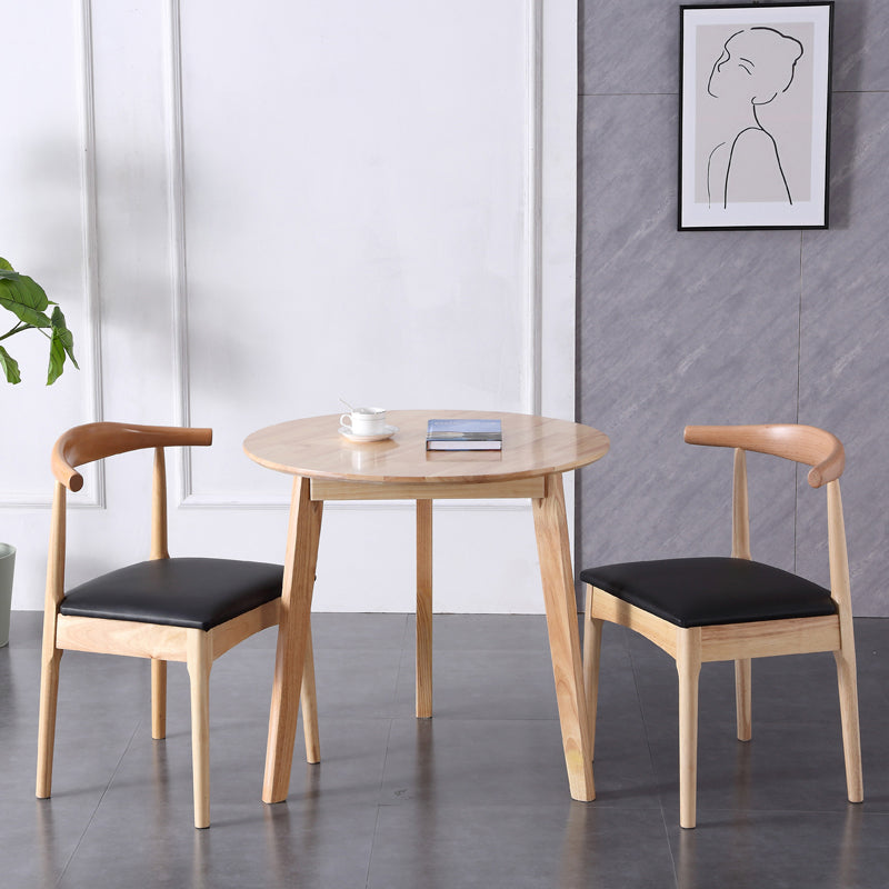 Modern Style Kitchen Dinette Set Solid Wood Top Dining Furniture Set with 3 Legs Base 3 Piece Set Clearhalo 'Dining Room Sets' 'Dining Tables & Seating' 'dining_room_set' 'furn' 'furn_dining_room_set' 'Furniture' 'furniture_dining_room_set' 'Kitchen & Dining Furniture' 'kitchen&dining_furn' 'kitchen' 3492344