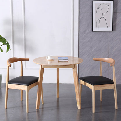 Modern Style Kitchen Dinette Set Solid Wood Top Dining Furniture Set with 3 Legs Base 3 Piece Set Clearhalo 'Dining Room Sets' 'Dining Tables & Seating' 'dining_room_set' 'furn' 'furn_dining_room_set' 'Furniture' 'furniture_dining_room_set' 'Kitchen & Dining Furniture' 'kitchen&dining_furn' 'kitchen' 3492344